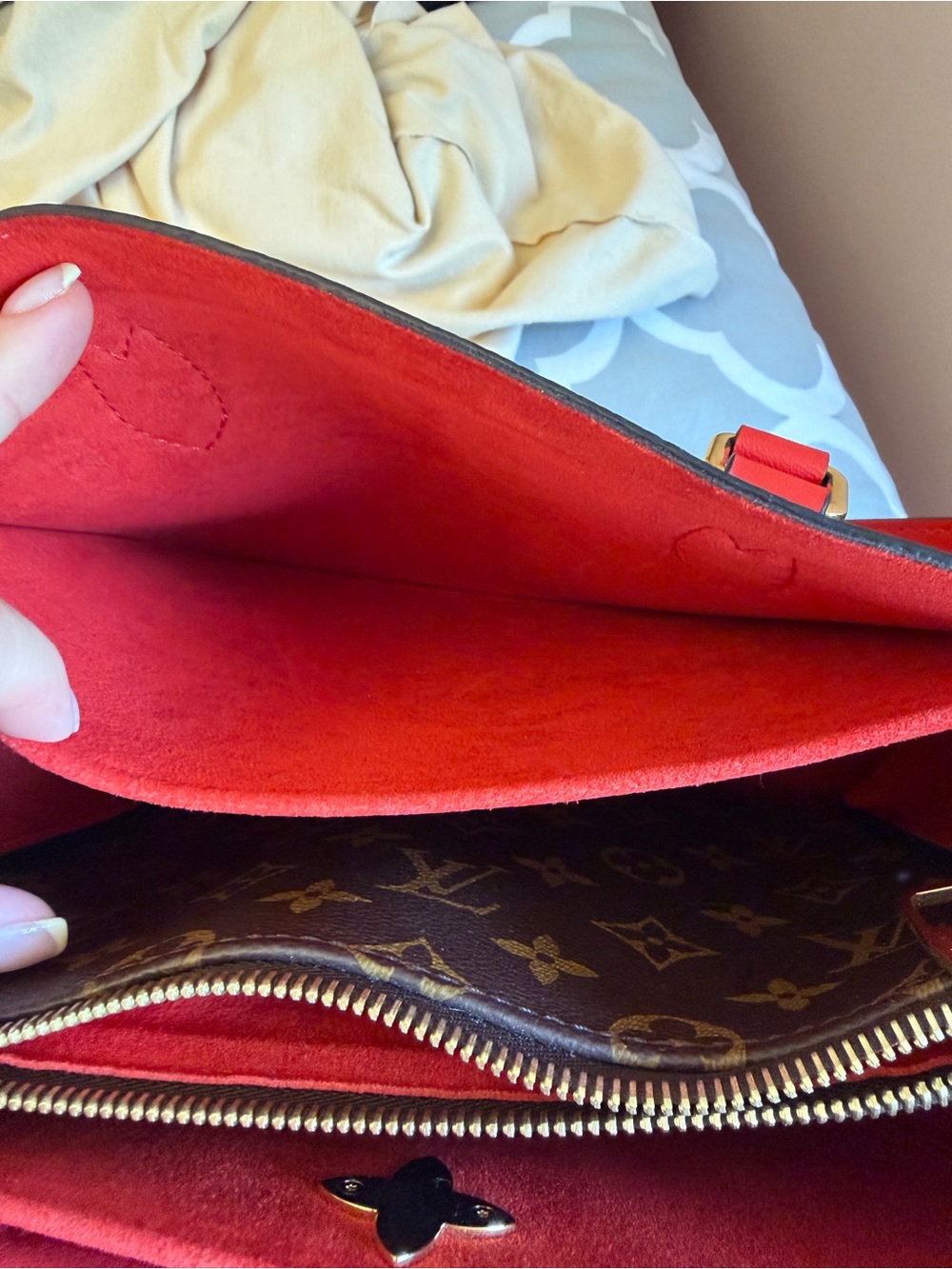 Louis Vuitton Monogram Satchel with Red Trim - Picture 8 of 11